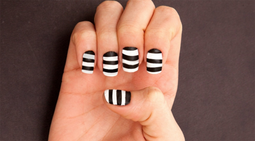 Os 10 melhores nail art em preto e branco