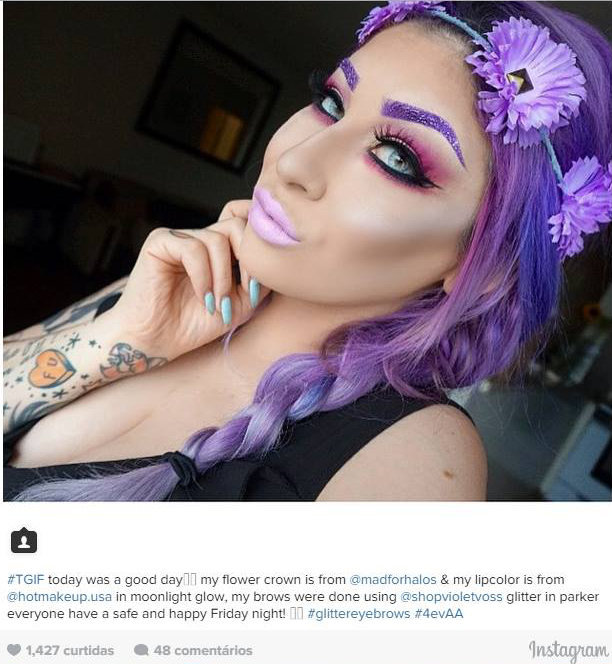 Sobrancelhas com glitter! A nova tendência de beleza no Instagram das gringas